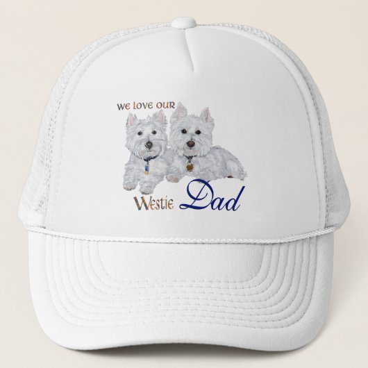 Westie Vatertag Truckerkappe (Vorderseite)