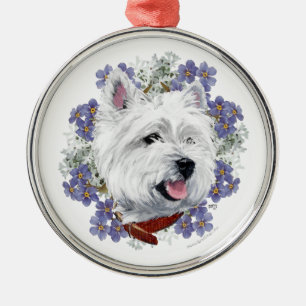 Westie Vergissmeinnicht Ornament Aus Metall