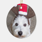 Westie Verzierung Keramikornament (Links)