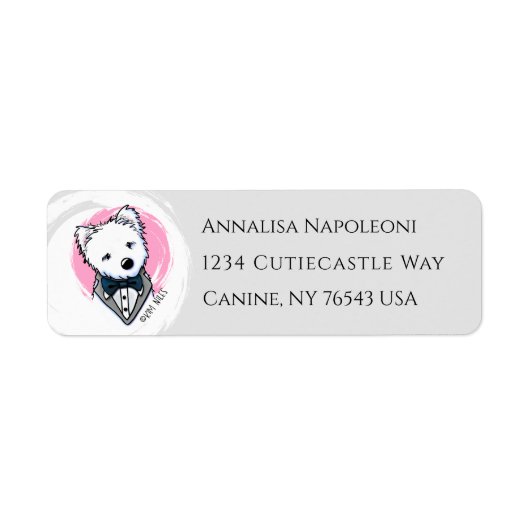 Westie Wedding Address Label (Vorne)