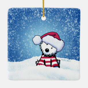 Westie Weihnachten KiniArt™ Keramik-Ornament Keramikornament