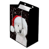 Westie Weihnachten Mittlere Geschenktüte (Rückseite Schrägansicht)