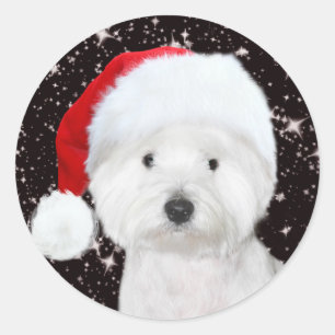 Westie Weihnachten Runder Aufkleber