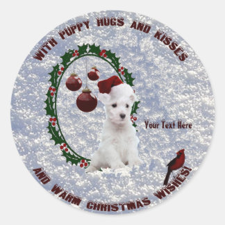 Westie Weihnachten wünscht Stickers - Passen Sie s