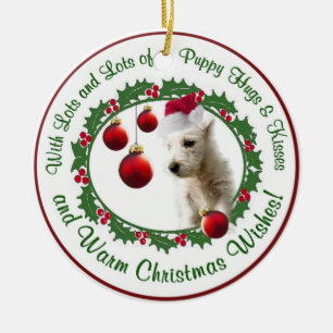 Westie Weihnachten wünscht Verzierung Keramikornament