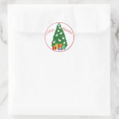 Westie-Weihnachtsbaum Runder Aufkleber (Tasche)