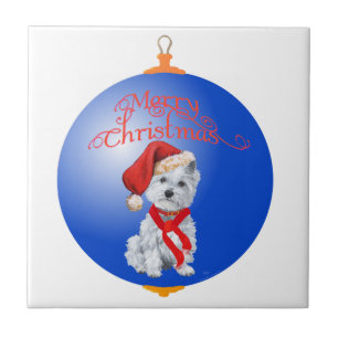 Westie-Weihnachtsbaumanhänger Fliese