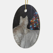 WESTIE WEIHNACHTSEhrfurcht Keramik Ornament (Links)