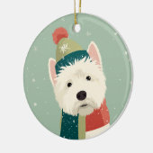Westie-Weihnachtsgeschenk Keramik Ornament (Links)
