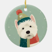 Westie-Weihnachtsgeschenk Keramik Ornament (Hinten)
