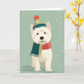 Westie-Weihnachtsgruß Karte (Gelbe Blume)