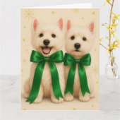 Westie-Weihnachtskarte Karte (Gelbe Blume)