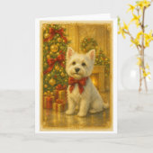 Westie-Weihnachtskarte Karte (Gelbe Blume)