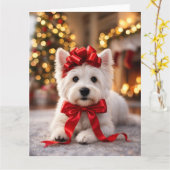 Westie-Weihnachtskarte Karte (Gelbe Blume)