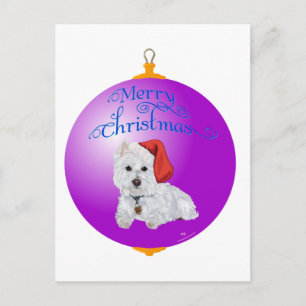 Westie Weihnachtsmann Helfer Ornament Feiertagspostkarte