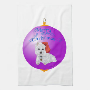 Westie Weihnachtsmann Helfer Ornament Geschirrtuch