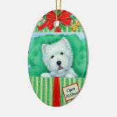 Westie Weihnachtsverzierung durch Borgo Keramik Ornament (Links)