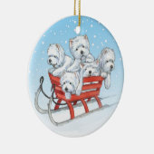 Westie Weihnachtsverzierung durch Borgo Keramikornament (Rechts)