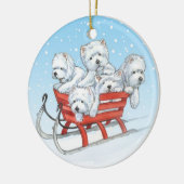 Westie Weihnachtsverzierung durch Borgo Keramikornament (Links)
