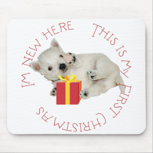 Westie-Welpe erstes Weihnachten Mousepad
