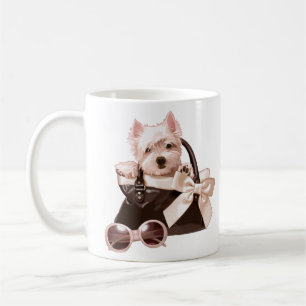 Westie Welpe in der Handtasche Kaffeetasse