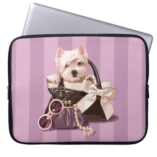 Westie Welpe in der Handtasche Laptopschutzhülle (Vorderseite)