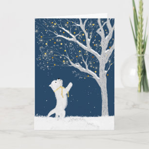 Westie-Welpe und Baum im Schnee Feiertagskarte