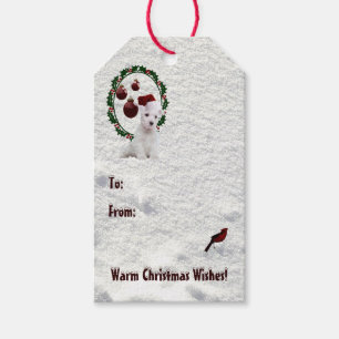 Westie Welpen-warmes Weihnachten wünscht Geschenkanhänger