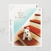 Westie Welppy auf Schritt Vermisst Sie! 2 Postkarte (Vorne/Hinten)