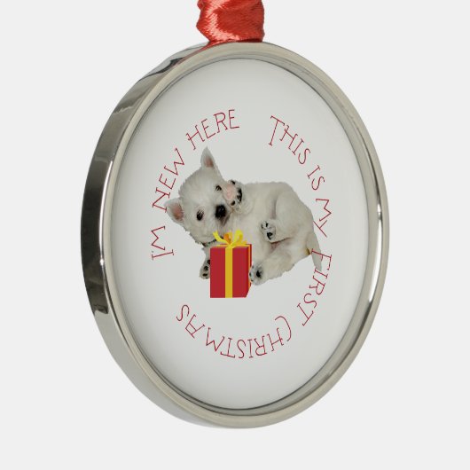 Westie Welppy First Christmas Ornament Aus Metall (Rechts)