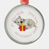 Westie Welppy First Christmas Ornament Aus Metall (Vorne)