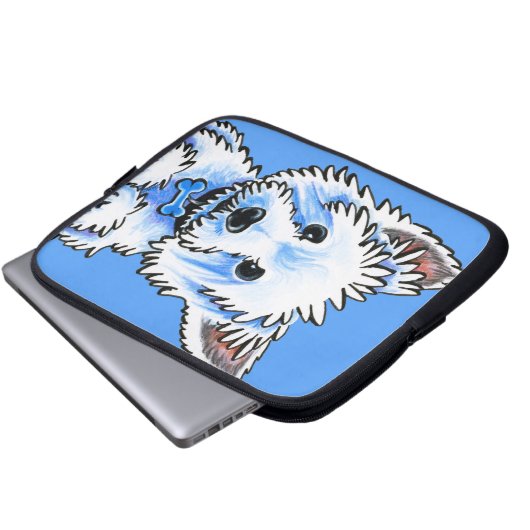Westie Wesley Laptopschutzhülle (Vorne Knopf)
