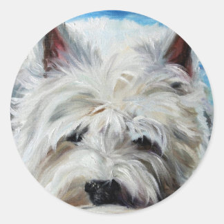 Westie West Highland Terrier Dog Beach Bum Sticker