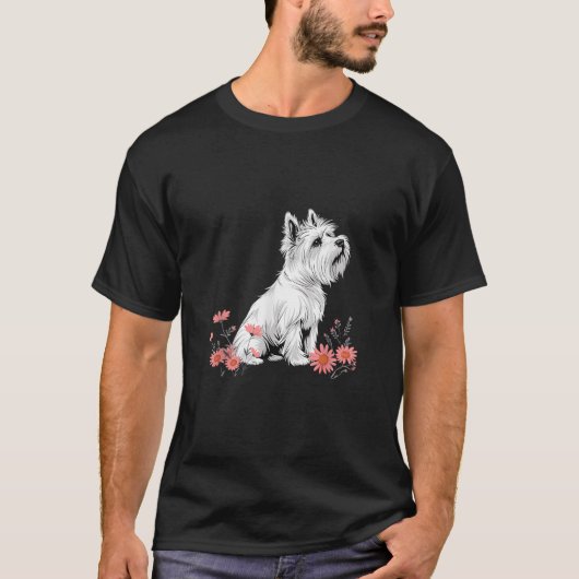 Westie West Highland White Terrier Dog Breed Graph T-Shirt (Vorderseite)