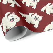 Westie West Highland White Terrier Geschenkpapier (Rolleneckpunkt)