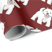 Westie West Highland White Terrier Geschenkpapier (Rolleneckpunkt)