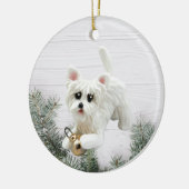 Westie West Highland White Terrier Keramik Ornament (Links)