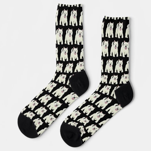 Westie West Highland White Terrier Socken (Linkes Detail)