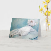 Westie Westhochland-Terrier-HundeKuschelecke-Karte Karte (Gelbe Blume)