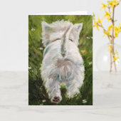 Westie Westhochland-Terrier-Karte Karte (Gelbe Blume)