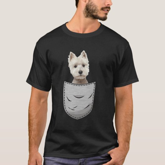 Westie White Highland Terrier Pocket für Hundebesi T-Shirt (Vorderseite)