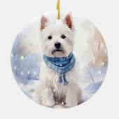 Westie Winter Christmas Keramik Ornament (Hinten)