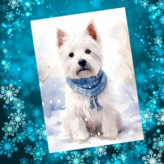 Westie Winter Snow Feiertagskarte