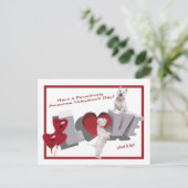 Westie Woof It Up Valentinstag Postkarte (Stehend Vorderseite)