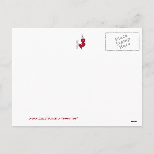 Westie Woof It Up Valentinstag Postkarte (Rückseite)