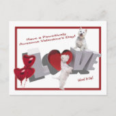 Westie Woof It Up Valentinstag Postkarte (Vorderseite)
