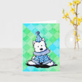 Westie Zirkus Clown Blank Karte (Gelbe Blume)