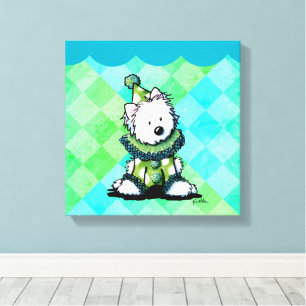 Westie-Zirkus-Clown-Kunst Leinwanddruck