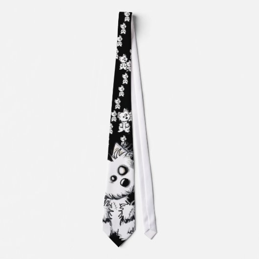 Westie Zombie Dog Neck Tie Krawatte (Vorderseite)