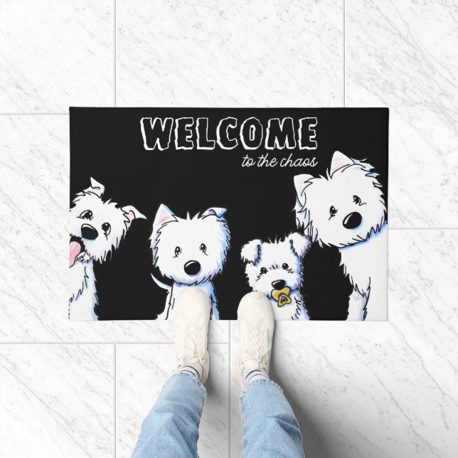 Westie Zuhause Black Door Mat Fußmatte (Indoor)